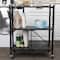 Household Essentials 34" Black Metal 3-Tier Foldable Utility Rack